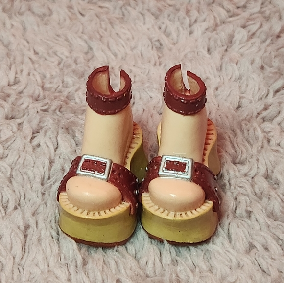 Mattel Barbie My Scene Red Platform Doll Sandals Shoes 2003 Spring Break Chelsea - Picture 6 of 6